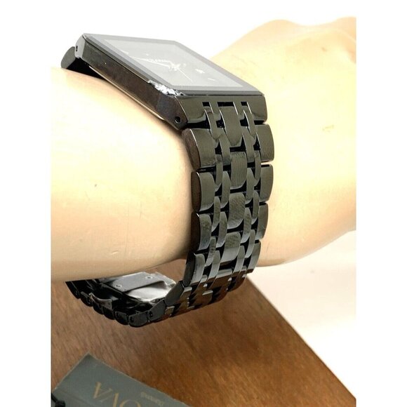 Bulova Men's Watch 98D164 Quartz Diamond Black Dial Steel Quartz CHIPPED… - Picture 12 of 14